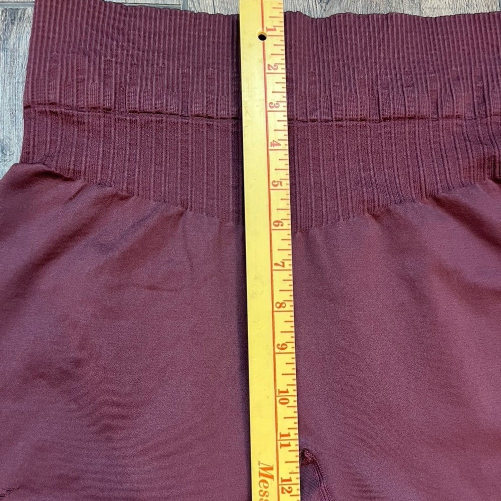 JoyLab Leggings Burgundy High Waisted Seamless Ribbed‎ Waistband Womens Large - Picture 5 of 7